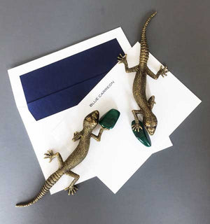 Maison Bijoux Gecko Paperweight - Malachite