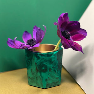Malachite Vase and Pencil Cup