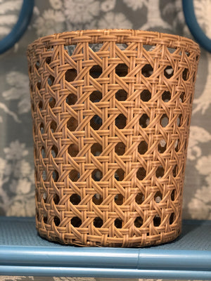 Wicker/ Cane Waste Basket and Tissue Box